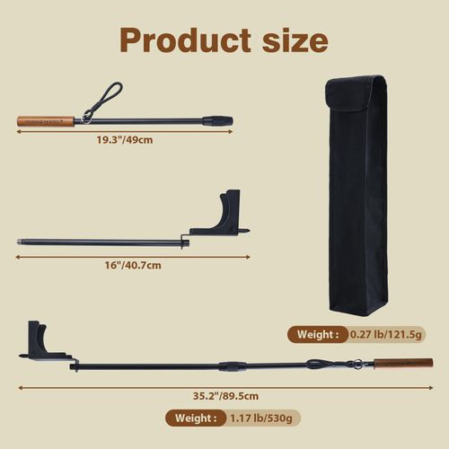 CHANGE MOORE 35.2" Blow Stick, 2 in 1 Foldable Fire Pit Poker & Blow Stick, Portable Firepit Poker for Fireplace, Stoves, Wood Burners, Oxygenate Fire Safely & Easily Fireplace Tools Set, 1pc