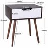 End Table Wooden Side Mid-Century Dressing Table w/Sliding Drawer Smiley Handle