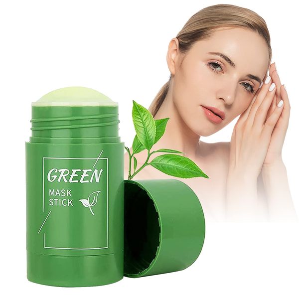 Green Mask Stick, Maschera Viso Punti Neri, Green Tea Mask Stick, Pulizia Profonda dei Pori, Esfoliante Rassodante, Punti Neri lacnato, Pori Shrink