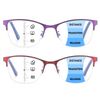 SOVCOD 2 Pack Progressive Multifocus Reading Glasses Women Blue Light Blocking Spring Hinge Readers Metal Computer Eyeglasses (Purple & Red, 1.75, x)