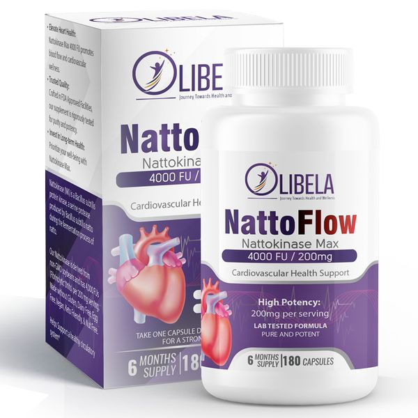 Nattokinase 4,000 FU 200mg (180 Caps) Blood Flow, Heart & Cardiovascular Health