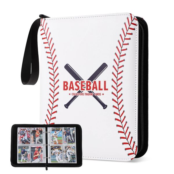 GEAGMAGC Baseball Card Binder with Sleeves 440 Pockets, Gifts for Baseball Card Collectors, Trading Card Holder Compatible with Topps Card, 55 Sleeves Card Album Card Storage Organizer