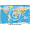 World Political Map With Sea Contours Educational - POSTER