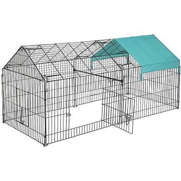 86” x 40” Chicken Coop Chicken Cage Outdoor Metal Pet Enclosure Pet Playpen E...