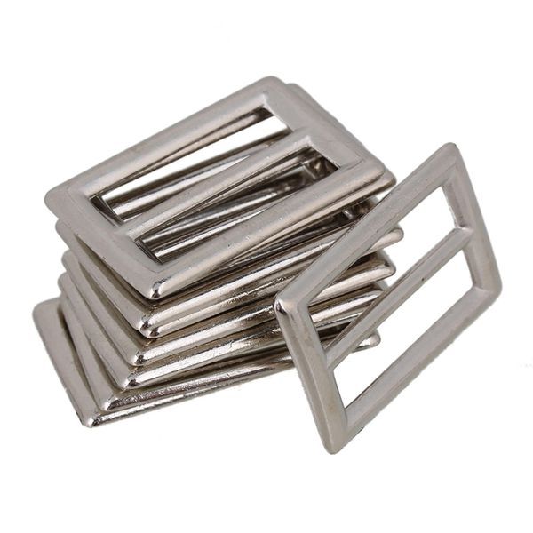 SHANOER 10Pcs Metal Tri-Glide Slides Buckles Kit 25mm, Tri-Glide Slides Square Ring Slide Adjusters Buckles Webbing Belts Buckle for Belt Bags DIY Accessories (25mm)