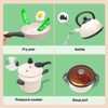 Cute Stone Kitchen Play Sets with 40 Pcs Cookware Playset Steam Pot Electronic