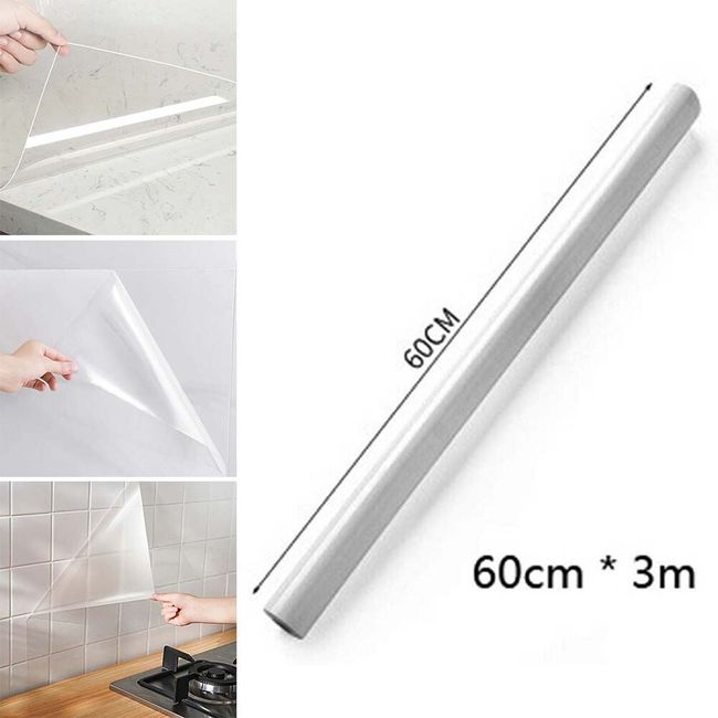 1 Sheet Heat Resistant Transparent Oil Proof Sticker, Clear Kitchen Paper  Oilproof Sticker For Stove Hood, Wall, And Tile