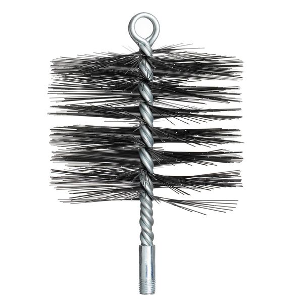 Stanbroil 6 Inch Round Steel Chimney Cleaning Brush with 1/4" NPT Fitting for Masonry Chimney Flue, Works with Most Chimney Rod Sets