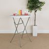 32'' Round Granite White Plastic Bar Height Folding Table - Cocktail Table