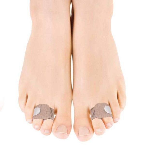 Toe Straightener Brace Splint Wrap for Hammer Toes, Overlapping Toes and Broken Toe Splint to Correct Bent Toes – Superior Toe Tape for Men and Women (1 Pair) (Tan)
