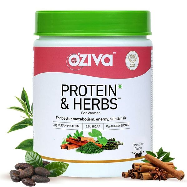 OZiva Protein & Herbs, Women, Whey Protein Multivitamins 500gm Chocolate Flavor