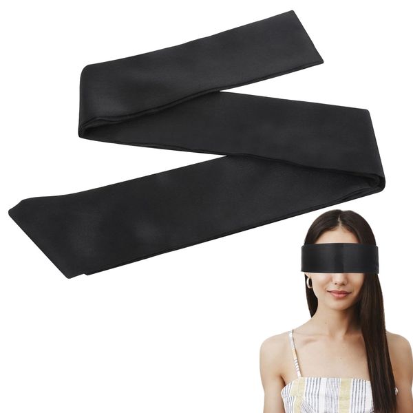 GEEHUA Satin Sleep Eye Mask, Adjustable Blackout Blindfold Comfortable Soft Eye Cover Night Sleeping Bondage Eye Shield Cover for Travel Nap Meditation（150cm/59inch）(1pcs)