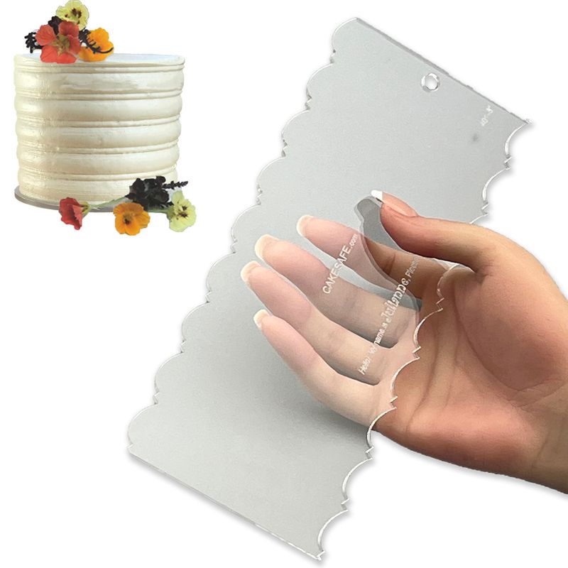 CakeSafe CLEAR ACRYLIC Julianne 8 Inch Decorating Comb, Unique Cake ...