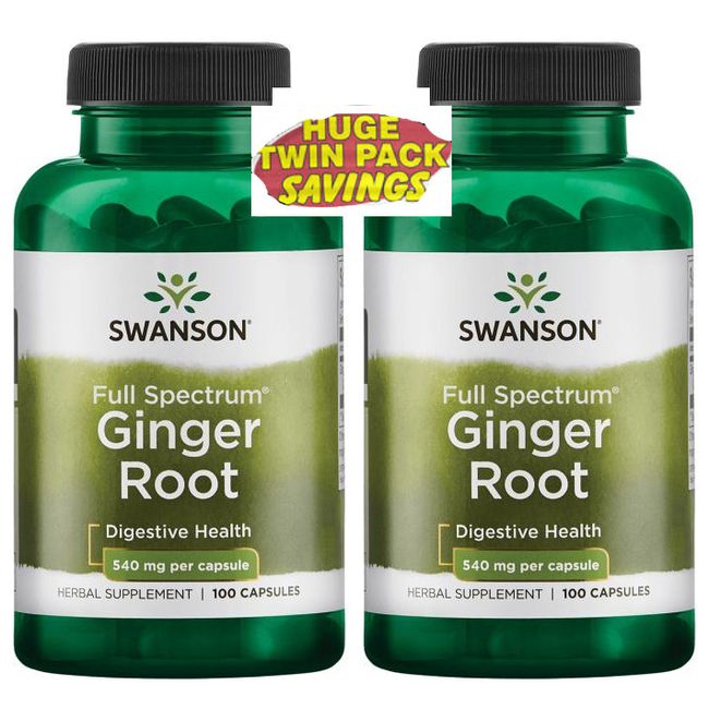 2 Pack Ginger Root 540 mg 200 Capsules (2X100) Has Powerful Medicinal Properties