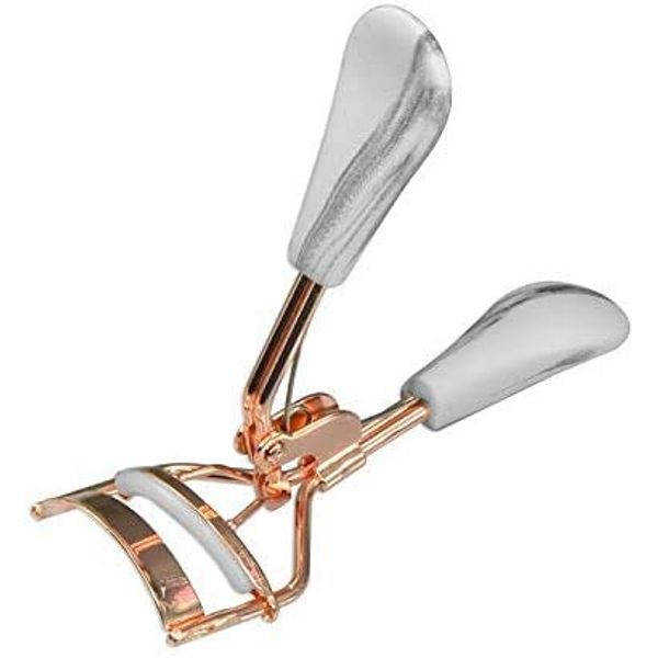 Eyelash Curler Applicators, Silicone Handle, Professional Beauty Tools (Marble-Rose Gold)