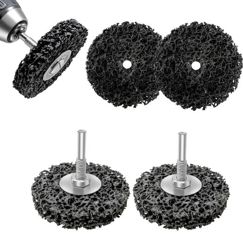 LINE10 Tools 5 Pack 3-inch Paint Stripping Disc Wheel for Drill Attachment, Paint Remover with 1/4-inch Shank, Durable Non-Woven Abrasive Stripper Tool for Metal Surface Prep, Rust Removal