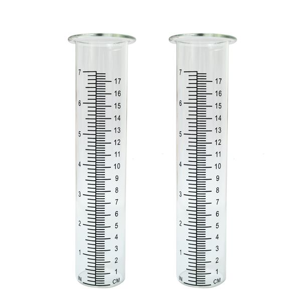 Lueudu 7" Plastic Rain Gauge Replacement Tube, 8.25 x 2.25 x 1.75 inches Cold Resistance Crack Resistance for Outdoor Garden Yard Home, 2PCS