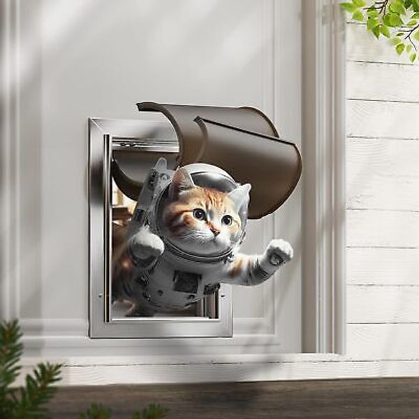 Cat Door for Door, All Aluminum Frame, Small Pet Door for Interior and Exteri...