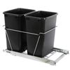 35-Qt Pull Out Trash Garbage Can Waste Container Bin Shelf Double Cabinet