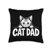 Cute Kitty Minimalistic Design - CAT DAD 1 - Fan Fun Throw Pillow