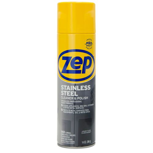 Zep Stainless Steel Cleaner and Polish 14 ounces - ZUSSTL14 - Protects Metal Surfaces from Fingerprints, Soil and Waterspots