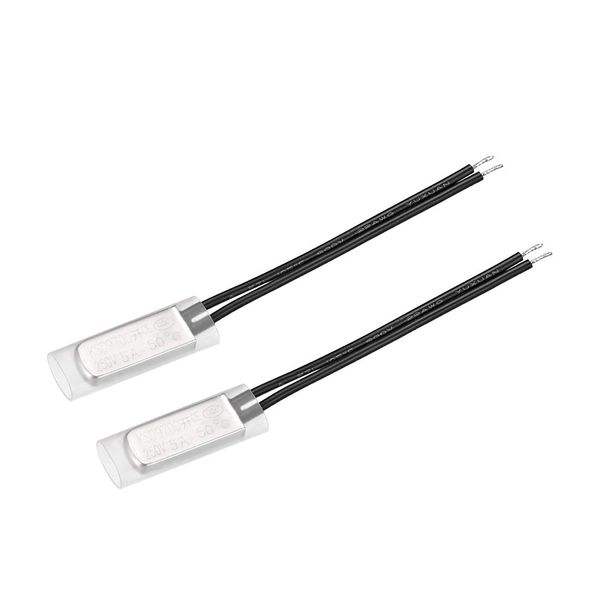 sourcing map KSD9700 Thermostat, 50℃ Normally Open Temperature Switch Thermal Switch, N.O 5A Metal Temperature Controller 2pcs