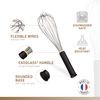 Matfer 111022 Whisk with Plastic Handle, Black, 10"