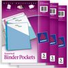 Avery Plastic Binder Pockets, Assorted Colors, 5 Pockets per Pack, 3 Packs (75221)