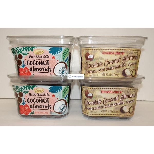 Choceur & Trader Joe’s Dark Chocolate Covered Coconut Almonds (Four Containers)