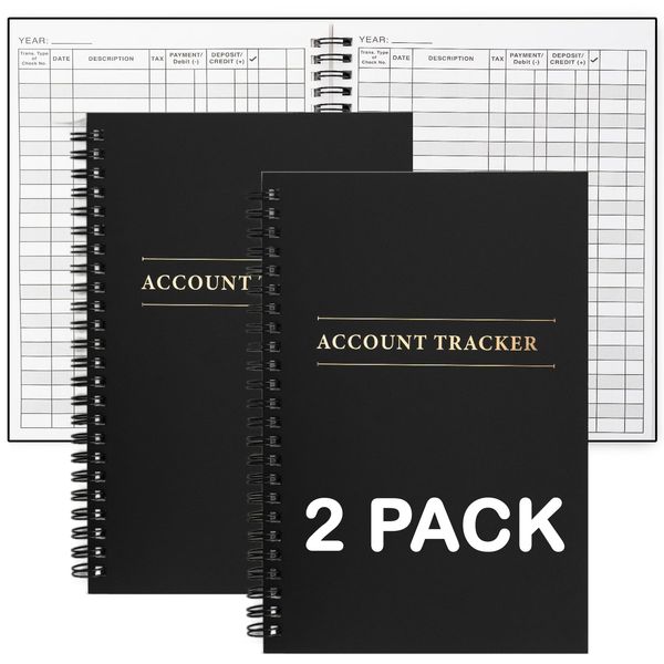 2 Pack Expense Tracker Ledger for Budgeting & Small Business Bookkeeping