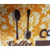 PRINTED KITCHEN RUG (nonskid back) (18" x 28") COFFEE CUPS & SPOONS, Soho