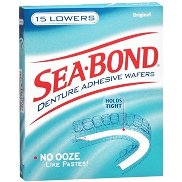 SEA-BOND Denture Adhesive Wafers Lowers Original 15 Each by Sea-Bond