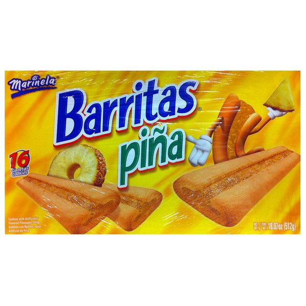 Marinela Barritas De Pina, Pineapple Filled Fruit Bars, 12-Count, 11.22 Ounce