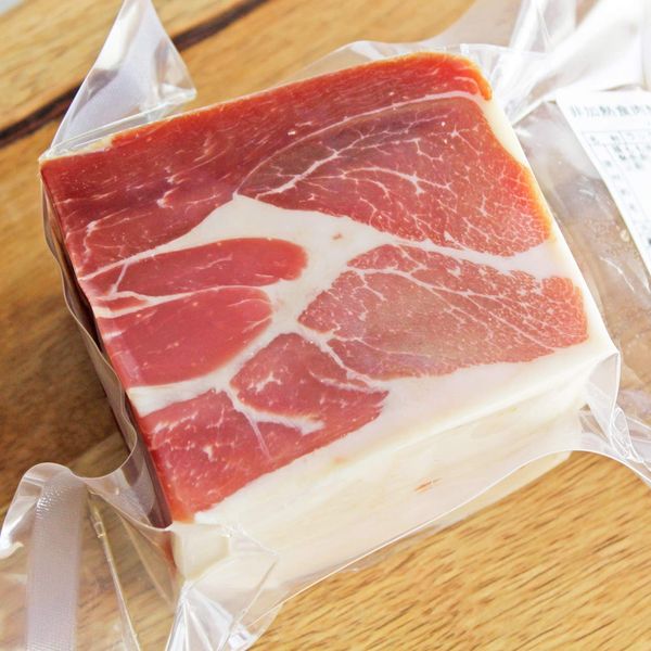 BAYU STORE Premium Raw Ham Block Made in Spain [World's Top 3 Ham] Hamon Serrano 14.1 - 17.6 oz (400 - 500 g), Unheated Snacks, Wine, Charcuterie, Mini Raw Wood, Block Meat, Raw Ham