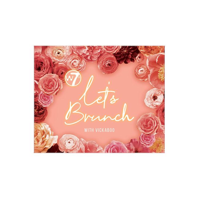 W7 Let's Brunch With Vickaboo Eyeshadow Palette - 12 Colours: Pinks, Browns, Golds, Oranges - Mattes, Metallics, Glitters - Vegan, Cruelty Free Makeup by W7 Cosmetics