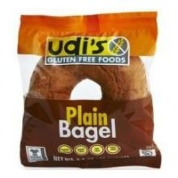 Udis Gluten Free Plain Bagel, 3.5 Ounce - 24 per case.