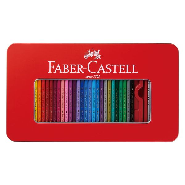 Faber Castell Oil-based Colored Pencils, Flat Cans, Set of 60 Colors, TFC-CP/60C, Red