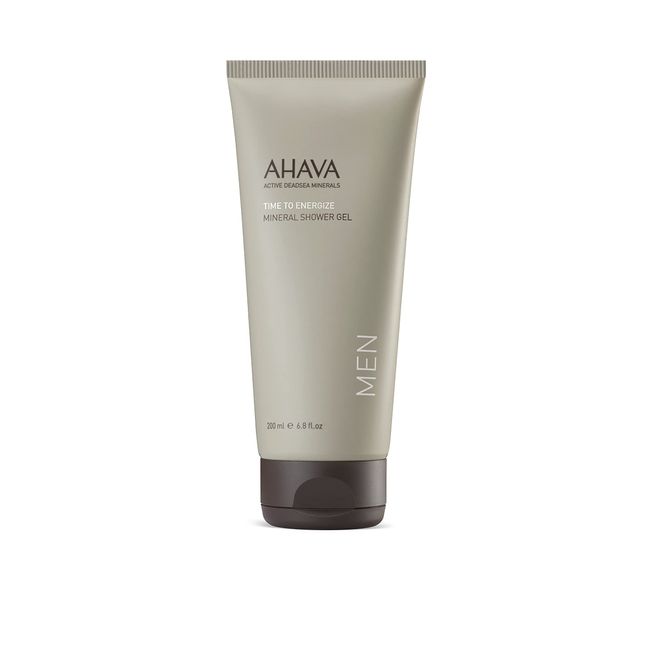 AHAVA Time To Energize Men's Mineral Shower Gel - Refreshing Shower Gel, Soothing, Energizing & Skin-Friendly Cleanser, with Osmoter, G-Force, Aloe Vera, Allantoin & Zinc, 6.8 Fl.Oz