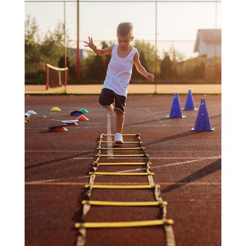 LYKAN FIT 20ft Sports Agility Ladder for Men Women and Kids, Speed Youth Soccer Agility Training Equipment for Football, Exercise, Soccer, Tennis, Legs Workout with Carry Bag (Blue)
