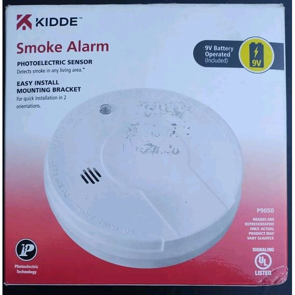 Kidde Battery-Operated Photoelectric Smoke Alarm P9050 NEW Open Box