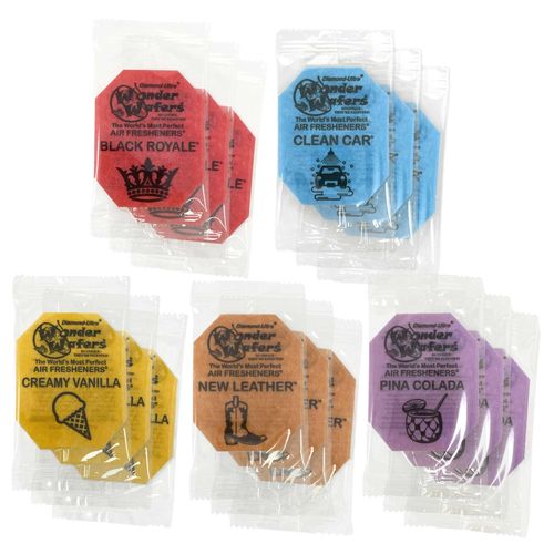 Wonder Wafers Top 5 Scents Sample Pack of Car Air Fresheners (15 Pack)