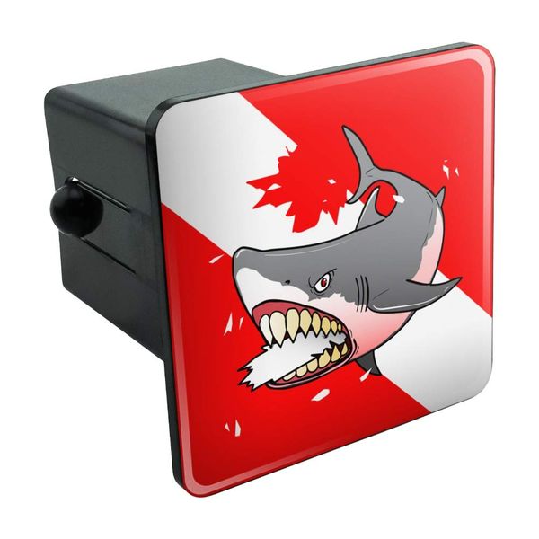 GRAPHICS & MORE Angry Shark Scuba Diving Flag Diver Tow Trailer Hitch Cover Plug Insert 2"