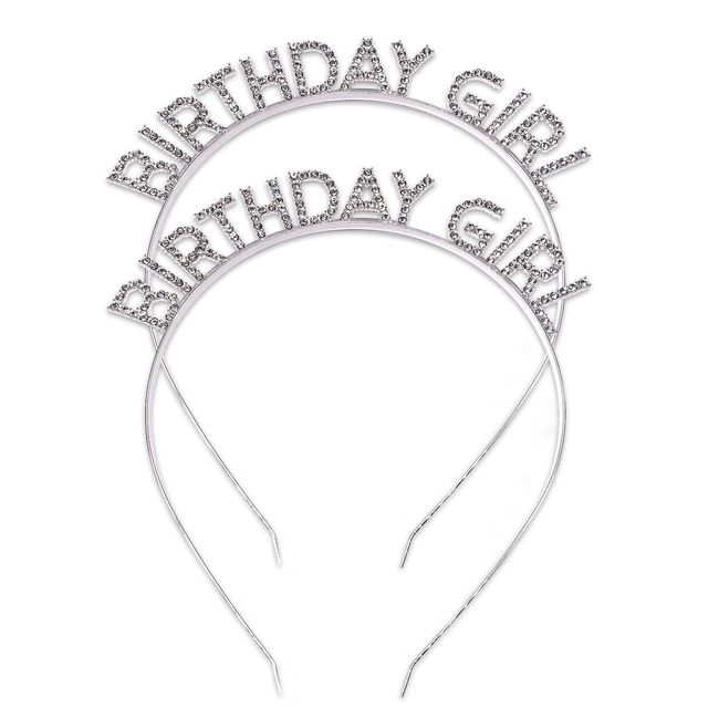 [Happy Spring] Birthday Girl Headband Set of 2 (Silver)