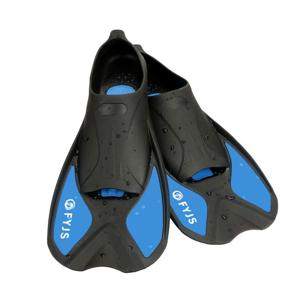 FYJS Short Swim Fins with Comfortable Full Foot Pocket Travel-Size for Snorkeling and Scuba Diving