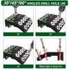30 45 90 Degree Angled Drill Guide Jig with 2 Torpedo Level, 4 Sizes Hole
