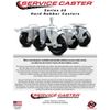 4 Inch Hard Rubber Wheel Swivel 12mm Threaded Stem Caster Set Service Caster