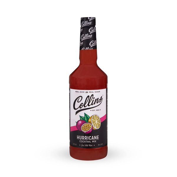 Collins Hurricane Mix | Made With Real Passion Fruit, Pineapple, and Lemon Juice, with Natural Flavors | New Orleans Cocktail Mixer, Home Bar accessories Cocktail Mixers, 32 fl oz