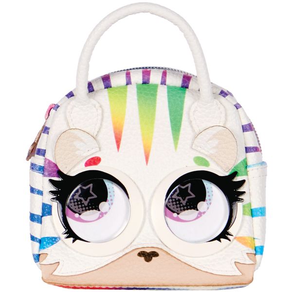 Purse Pets Micros, Roarin’ Rainbow Tiger Mini Kids Purse with Eye Roll, Shoulder Bag Crossbody Purse Accessories, Girls Coin Purse & Tween Gifts