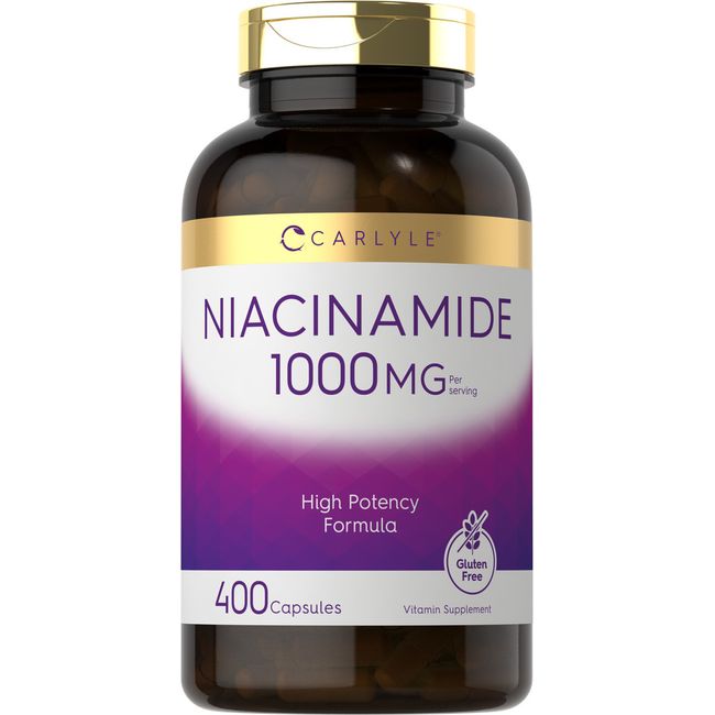 Niacinamide 1000mg | 400 Capsules | Non-GMO, Gluten Free Supplement | by Carlyle