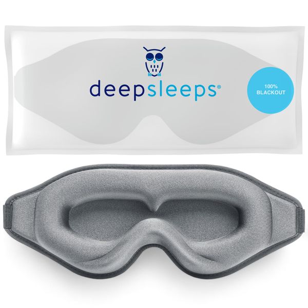 Deep Sleeps Total Blackout 3D Sleep Mask – Ultra Soft Memory Foam Eye Mask, Adjustable Strap, Breathable Lycra, Zero Eye Pressure, Perfect for Travel, Naps, Night Shift Workers, & Light Sleepers